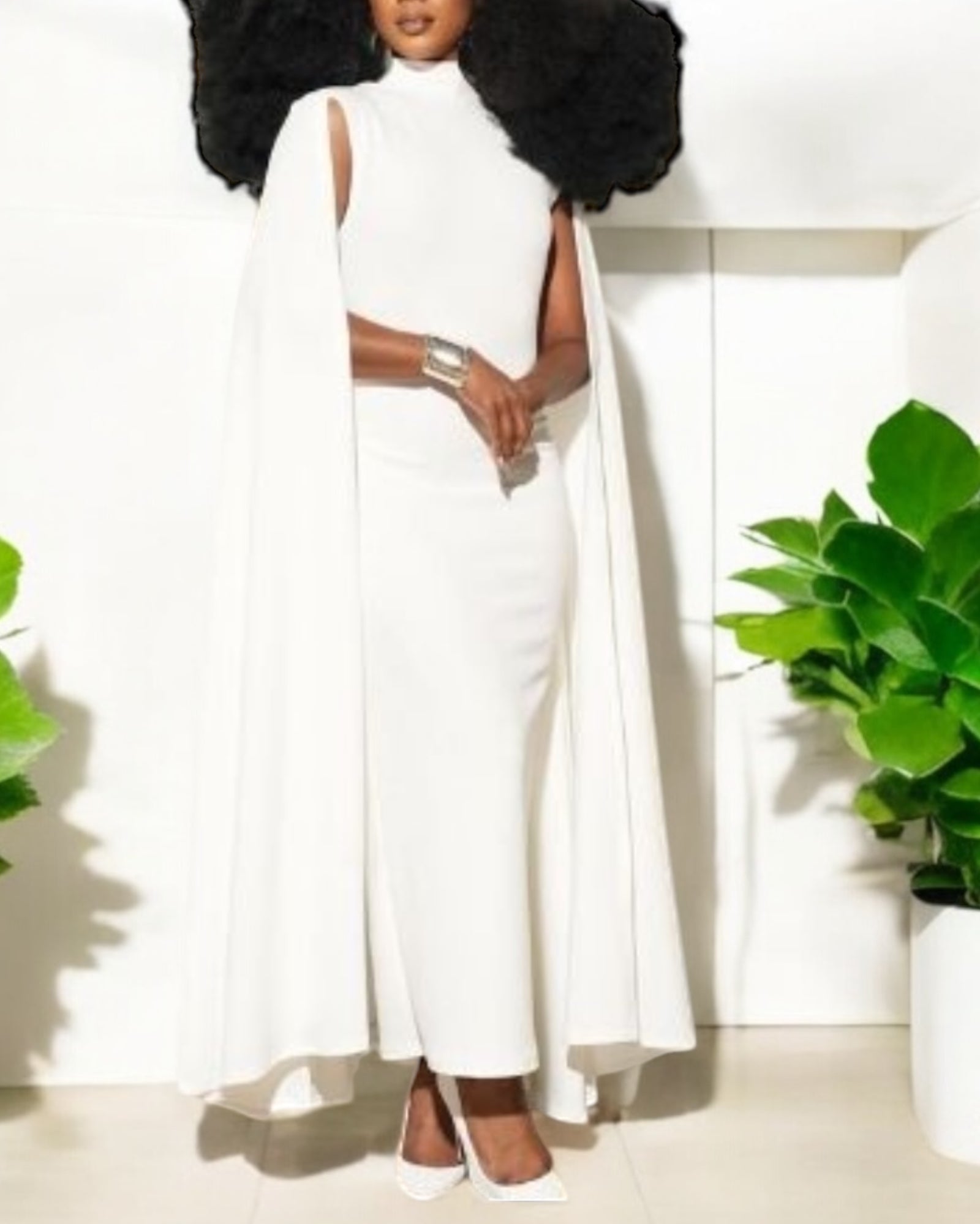 ワンピース L'AUBE BLANC Narrow line Cape Dress Narrow line Cape Dress – L'AUBE BLANC